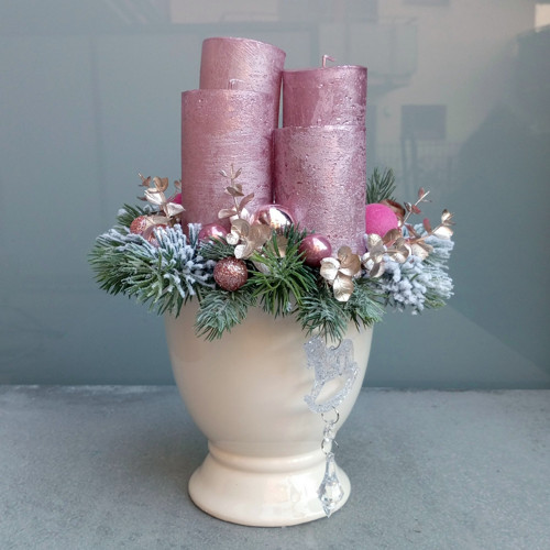 Adventní svícen Rustikální Rose Spray