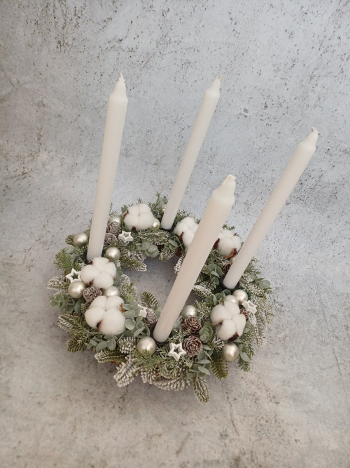 Adventní svícen s bavlníkem — foto 1