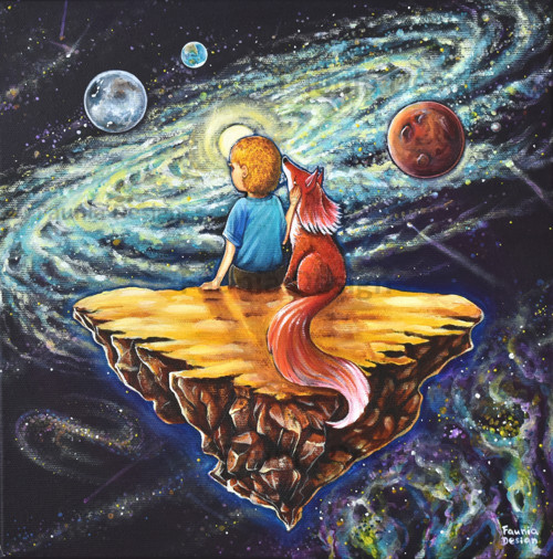 "Malý Princ - tajemné dálky" - 30x30 cm
