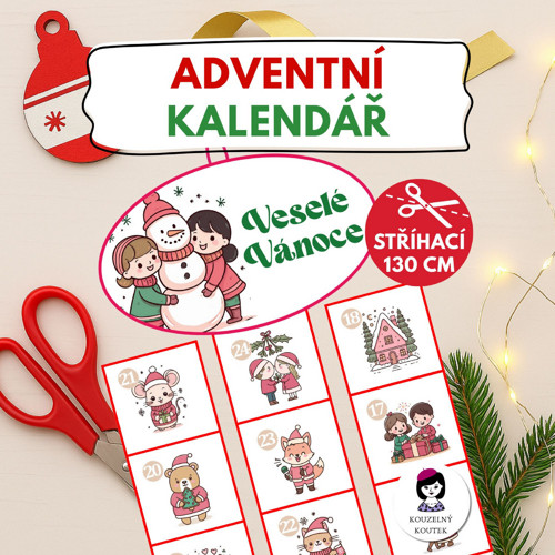 Adventní kalendář 1 | Stříhací | Vánoce | Advent
