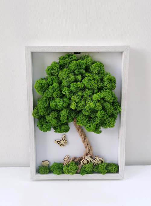 Mechový obrázek, strom 20x30cm — foto 1