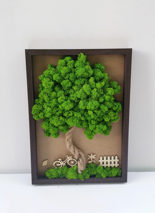 Mechový obrázek, strom 20x30cm — foto 1