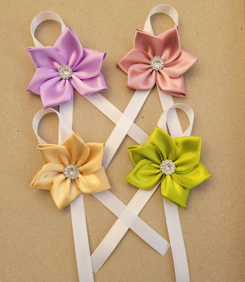 4x střední kanzashi - kotiliony - taneční SKLADEM