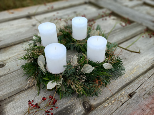 ADVENTNÍ VĚNEC bílý rustikální