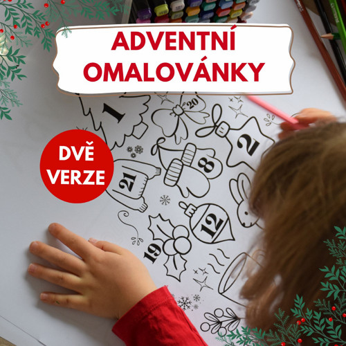 Omalovánkový adventní kalendář A4 | Vánoce