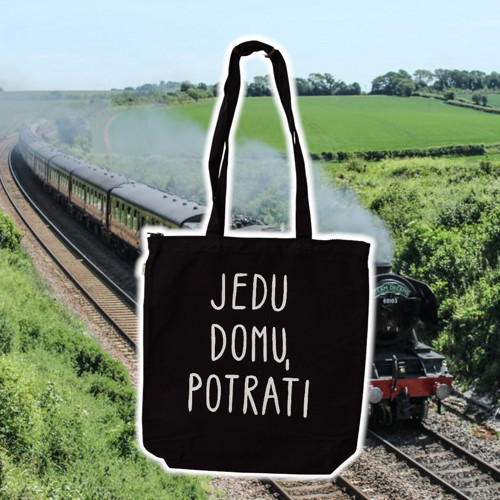 Pevná plátěná taška - Jedu domu, potrati