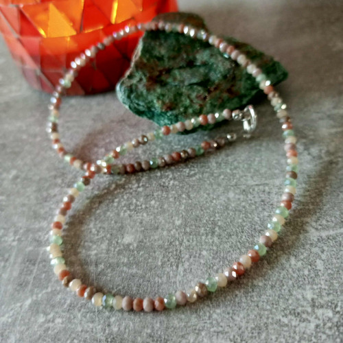 Náhrdelník choker - skleněné rondelky