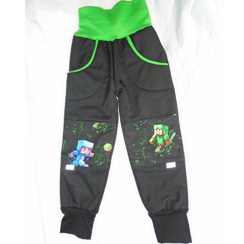 Dět. softshell. beránkové kalhoty Minecraft 03