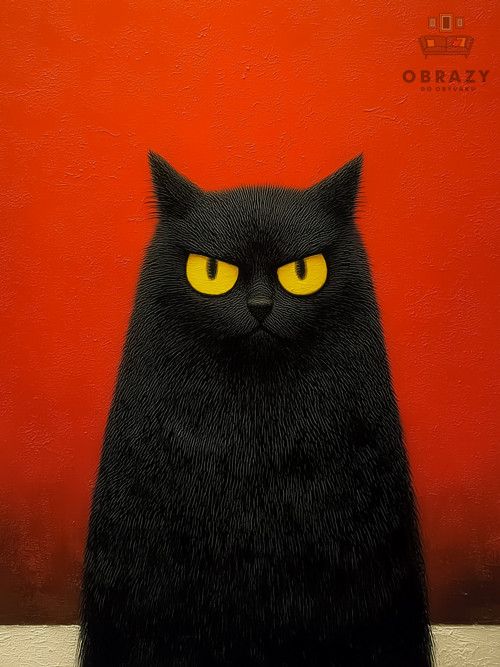 Pan Kocour, vládce obýváku, platno 45x60 cm.