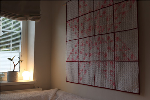 TEXTILNÍ OBRAZ - RŮŽOVO-BÍLÝ - 120 X 120 cm