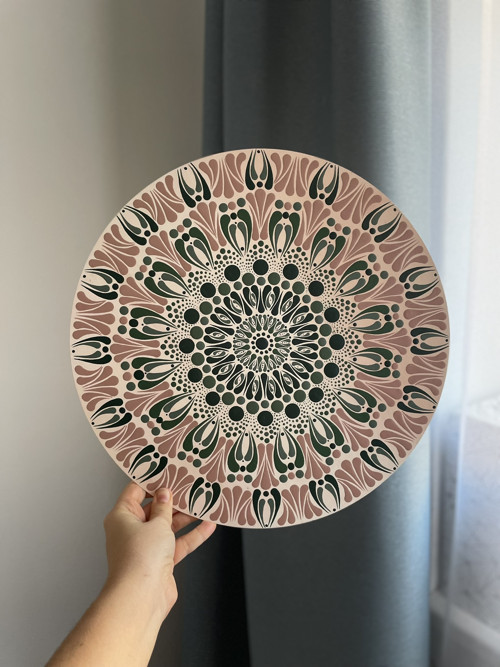 Podzimní mandala - ručně malovaná 35 cm