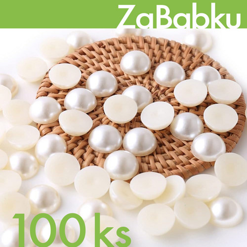 Kabošony 12mm imitace perličky / Balení 100ks