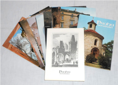 E. Poche: PRAHA románská, 17x fotografické listy