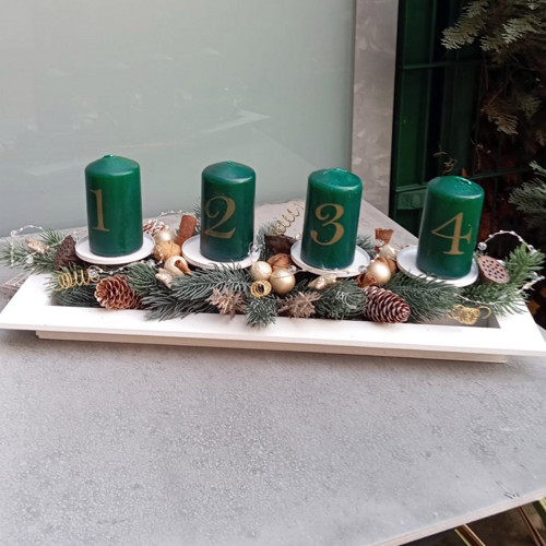 Adventní svícen Rustikální LED svítící