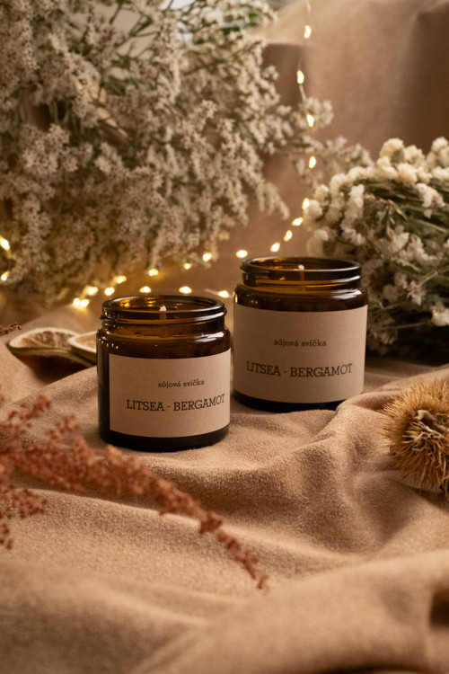 Litsea cubeba & bergamot - sójová svíčka - malá