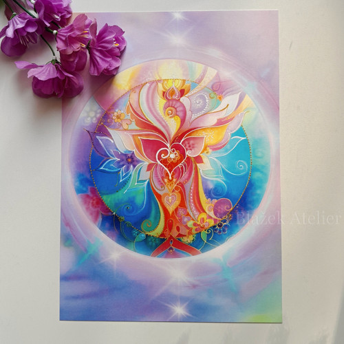 Obrázek-Mandala - Anděl - Uznání a Sebeúcta/TISK