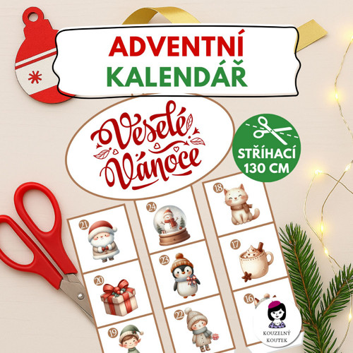 Adventní kalendář 2 | Stříhací | Vánoce | Advent