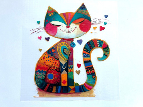 Nažehlovací aplikace kočka 19,5x22,5 cm