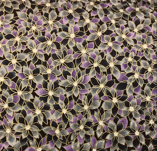 Handmade origami papír Fialovo-zelené květiny