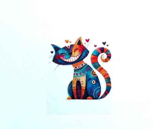 Nažehlovací aplikace kočka 9x8 cm (1ks)