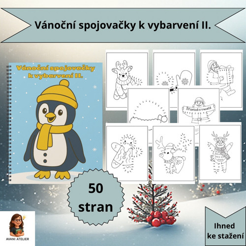 Vánoční spojovačky k vybarvení II. (PDF)