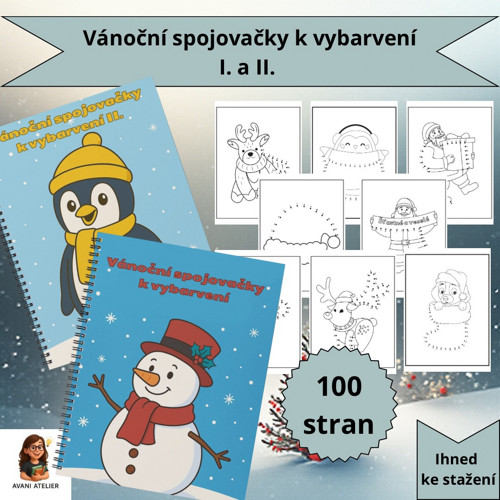 Vánoční spojovačky k vybarvení I. a II. (PDF)
