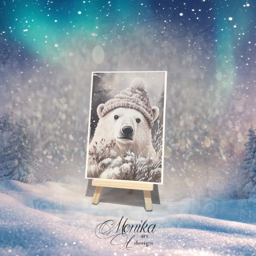 Vánoční přání - lední medvěd