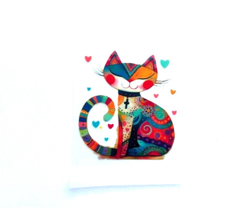 Nažehlovací aplikace kočka 7x8 cm