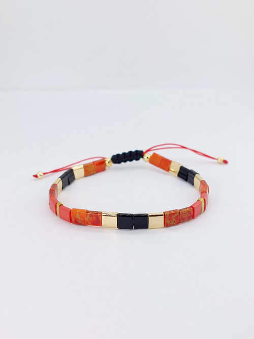 Miyuki Tila beads by red