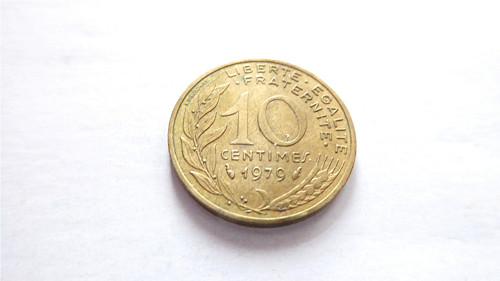 T052_ Mince Francie, 10 Centimes, 1979, retro