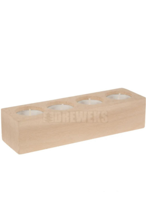 Dřevěný svícen na 4 svíčky, smrk