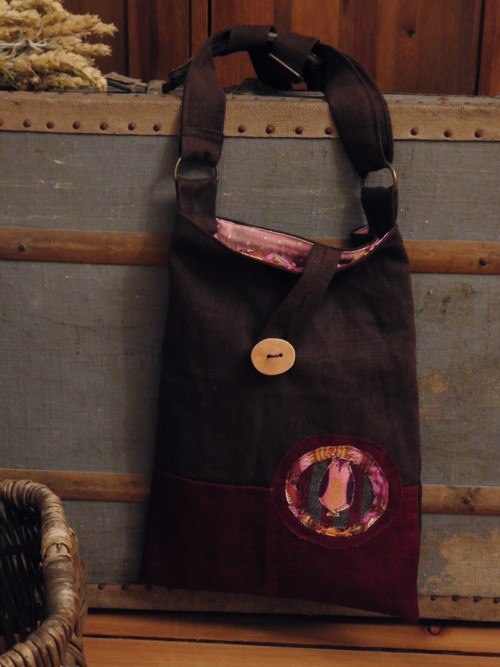 Pojď na rande :-) lněná crossbody kabelka