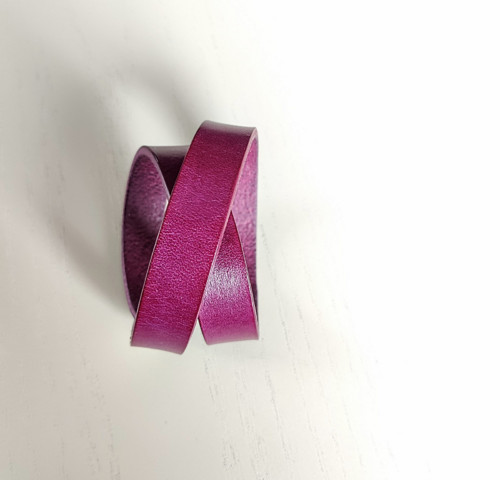 Wrap náramek fialová kůže
