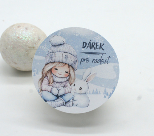 Dárek pro radost samolepky 3 cm 54 ks
