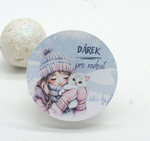 Dárek pro radost samolepky 3 cm 54 ks