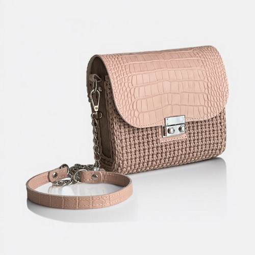 Háčkovaná kabelka/ Crossbody 'SOFIA' / pudrová kr — foto 1