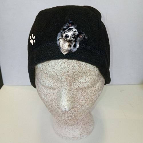 BORDER KOLIE FLEECOVÁ ČEPICE UNISEX s refl. prvek
