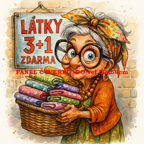 Bavlněný panel 25x25 cm - skladem