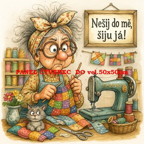 Bavlněný panel 25x25 cm - skladem