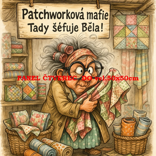 Bavlněný panel 25x25 cm - skladem — foto 1
