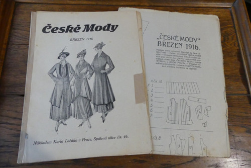 České mody...modní časopis březen 1916, střihy