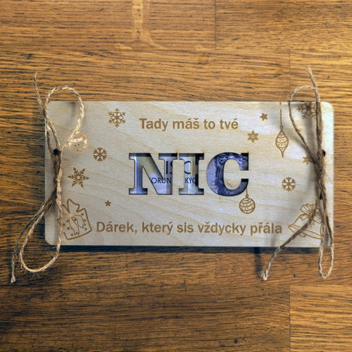 Dřevěná obálka NIC co sis vždycky přála/přál