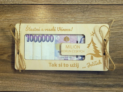 Dřevěná obálka na “Milion” Vánoce