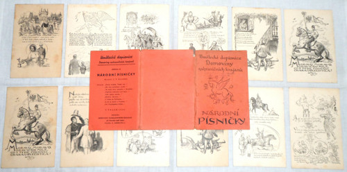 12x čistá POHLEDNICE • Národní písničky, 1940