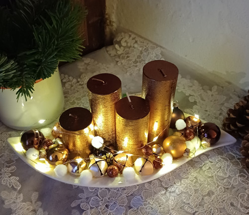 Adventní svícen se světýlky