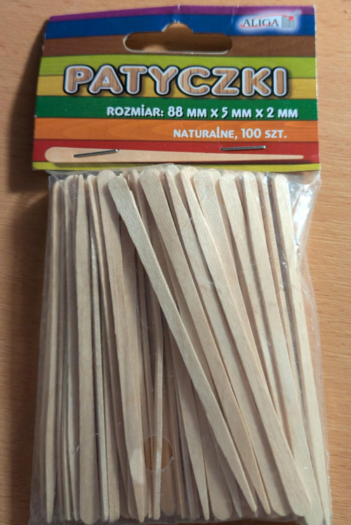 Kreativní dřívka 88 x 5 x 2 mm 100 ks