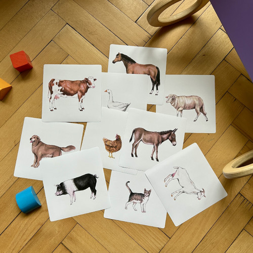 Montessori karty – zvířátka FARMA, PDF