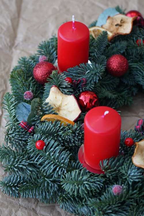 Adventní věnec Nobilis červený