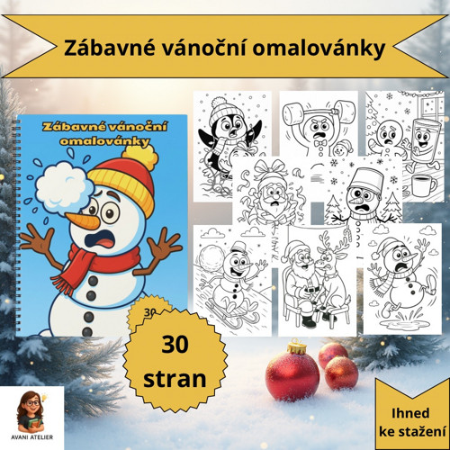 Zábavné vánoční omalovánky (PDF)