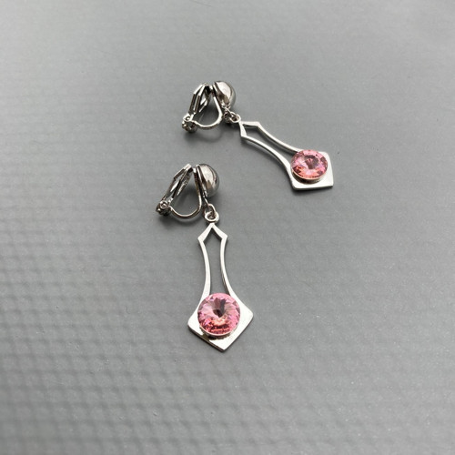 Antialergické klipsy Light rose Swarovski šipka